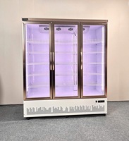 Refrigerador de exhibición de flores eléctrico de 3 puertas, refrigerador de pantalla de temperatura única para uso doméstico y hotelero