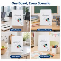 Tableau effaçable à sec portable A4 avec marqueur, tableau blanc magnétique pour réunions de bureau, tableau de table, écriture facilement effaçable