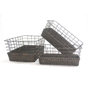 Bộ 3 giỏ đựng đồ hình chữ nhật bằng mây nhựa PP dệt thủ công, thân thiện với môi trường, đa năng, kích thước tùy chỉnh <span class=keywords><strong>S</strong></span>/M/L - Product Image 6