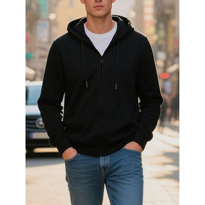 Casual Men's <b>Zip</b> <b>Hoodie</b> with Functional <b>Pockets</b> Ideal for Outdoor Seasons & Daily Wear Men's <b>Hoodie</b> - Product Image 2