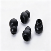 Embout de cordon noir de luxe en POM, double boule, forme gourde, fermeture à bascule en forme d'arachide pour cordons de sweats à capuche, vestes, sacs à dos