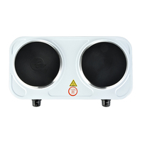 Réchaud électrique portable Andong, double plaque chauffante solide, cuisinière électrique, plaque chauffante à 2 brûleurs pour la cuisson, 2000 watts