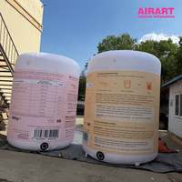 Tube publicitaire gonflable de 3 mètres de haut pour la promotion d'événements de marque, modèles gonflables de bouteilles sur mesure pour accessoires de fête
