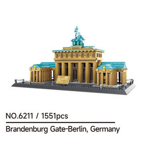 Wange 6211, Puerta de Brandenburgo, Berlín, Alemania, Bloques de Construcción de Atracciones, Rompecabezas Educativo Unisex, Bloques de Construcción de Plástico, Juguete - Product Image 6