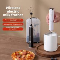 Mousseur à lait sans fil mini portatif automatique, batteur à œufs rechargeable par USB, fouet en acier inoxydable, classe d'efficacité énergétique