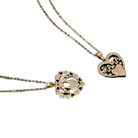Collier tendance pour femme avec pendentif cœur creux en alliage et chaîne superposée