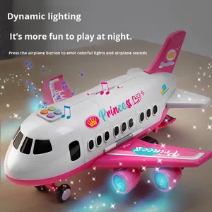 Avion de dessin animé rose transformable pour filles, jouet éducatif pour le développement de l'intelligence, avec lumière et musique, rangement intégré, télécommande en plastique - Product Image 3