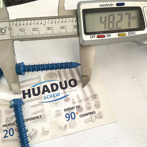 Fabricante de 100 tornillos para concreto de cabeza hexagonal ranurada de <span class=keywords><strong>1</strong></span>/<span class=keywords><strong>4</strong></span>" x <span class=keywords><strong>1</strong></span>-3/<span class=keywords><strong>4</strong></span>" con rosca autorroscante Tapcon, tornillos azules para concreto y madera - Product Image 3