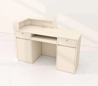 Comptoir de réception commercial en bois massif, blanc, pour hôtel, bureau, hall d'entrée, projet sur mesure
