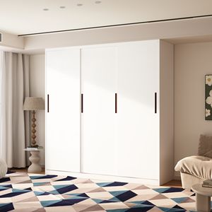 Freistehender Moderner Stahl-Schiebeschrank mit 6 Regalen zur Kleideraufbewahrung Umweltfreundliches Schlafzimmermöbel Einfache Montage - Product Image 3