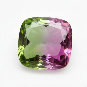 Gema Sintética Verde Bio Color Doublet (Creada en Laboratorio) de 11x11mm, Corte Cojín, 6.50 Quilates, para Joyería Hecha a Mano, Ishu Gems - Product Image 1