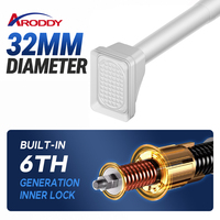 ARODDY Tringle à rideau à tension robuste brevetée sans perçage 32 mm, 47,2-94,5 pouces, en acier au carbone, taille personnalisée OEM
