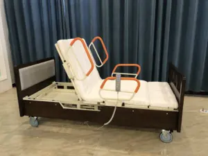 Tempat tidur medis rumah sakit Harga Bagus dengan ruang kerja rumah tangga perawatan rumah sakit ranjang pasien berputar kayu tempat tidur perawatan rumah
