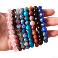 Bracelet de perles de cristal d'améthyste de quartz rose de pierre semi-précieuse d'artisanat de pierre précieuse pour des femmes vente en gros