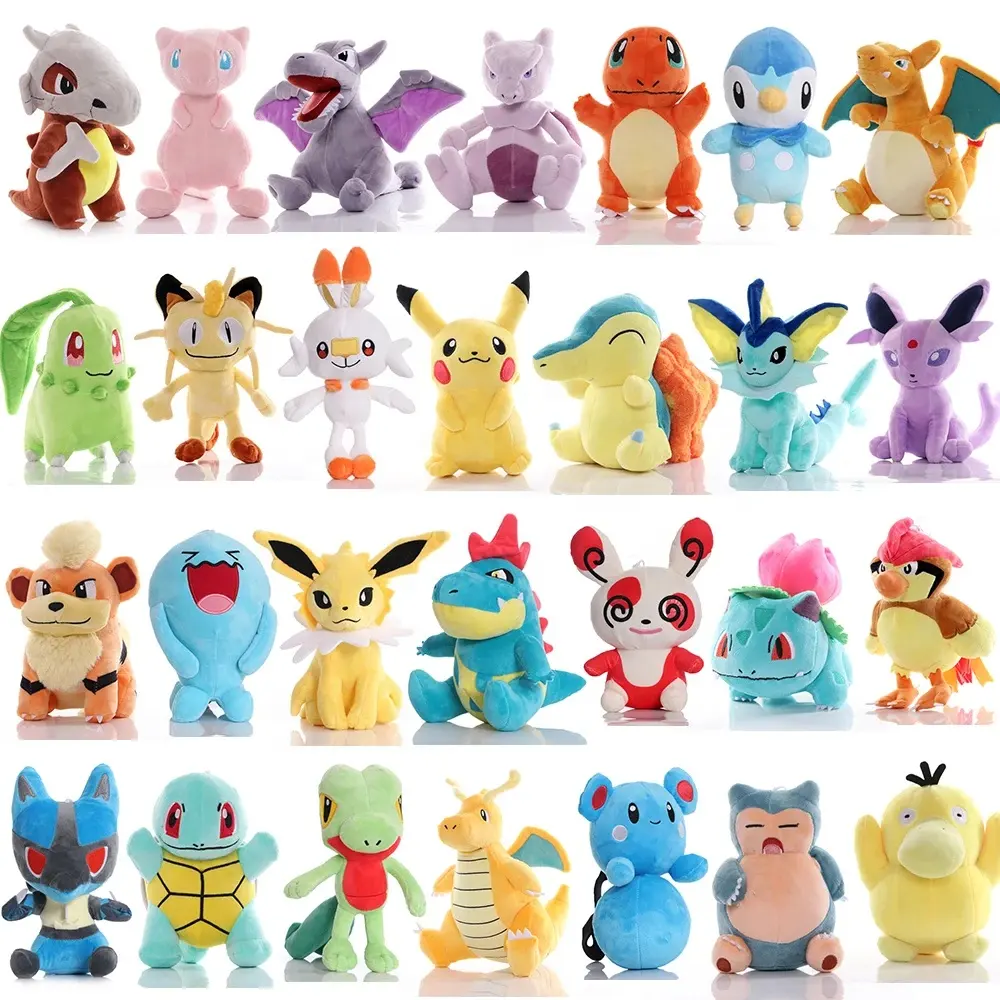 Wholesale Pokemoned Plush 100 style 8 Inch Eevee Pikachu Stuffed doll toy