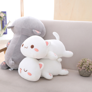 Vente en gros jouet en peluche chat animal en peluche bébé cadeau personnalisé blanc personnalisé tissu doux chat en peluche animal en peluche mignon - Product Image 5