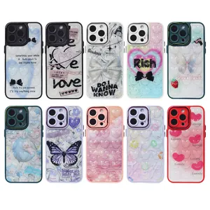 SOMOSTEL Supply 2 In 1 Phone Case 3D Heart Pattern Design Case para celulares for iphone 14 15 Pro Max