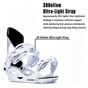 Fixations de snowboard et de <span class=keywords><strong>ski</strong></span> en alliage d'aluminium conçues pour une stabilité accrue avec système de <span class=keywords><strong>fixation</strong></span> à boucle, idéales pour le snowboard avancé et le <span class=keywords><strong>ski</strong></span> alpin. - Product Image 4
