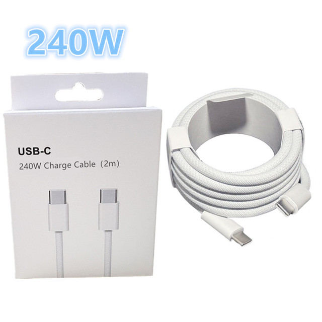 240W 2M USB-C Cable for Iphone 17 16 15 Pro Max Pd Fast Charging Data Cable for APPLE Type C Charger Cable