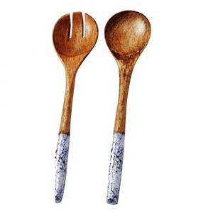 Fabriqué en Inde, respectueux de l'environnement, compatible lave-vaisselle, cuillères à salade en résine de 11 pouces, cuisine à domicile - Product Image 1