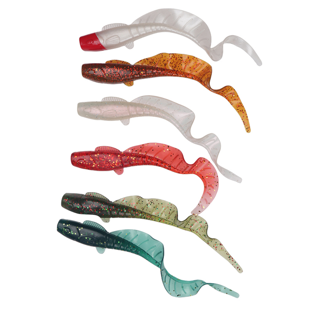 Soft Silica Grub Wrom Lure Bait for Fishing Tackle 11cm Maggot Worm Baits Lure Soft Baits with Circle  Tail
