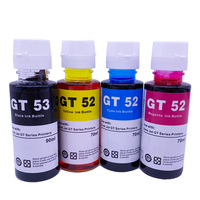 GT53 GT52 kit tinta berbasis pewarna isi ulang botol kompatibel untuk HP DeskJet GT5810 GT5820 GT5822 GT5812 CMYK tinta pewarna Printer Inkjet