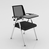 Cadre en acier haute qualité mobilier scolaire chaise de bureau pour étudiant chaise d'étude chaise de formation pliante en maille avec bloc-notes