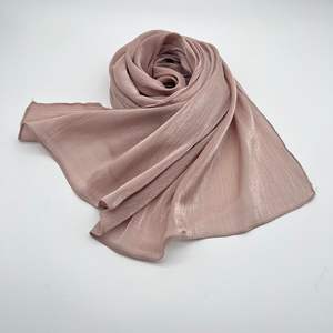 Chal Satinado <span class=keywords><strong>Adele</strong></span> Glimmer 2024, Pañuelo Hijab de Organza, Nuevo Estilo Singapur, Chal Giselle, Pañuelo Hijab de Crepé Satinado de Seda - Product Image 4