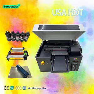 ZUNSUNJET digital Uv Flat Bed Desktop Badge Card Pvc Card Printer Machine For Bottle And Jar Cosmetics