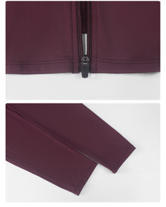 P02526 Vertical Collar Zipper <strong>Chubby</strong> Girls Jacket Yoga Slim-fit Slimming Long-sleeved Spandex/<strong>Nylon</strong> Plus Size Sports - Product Image 4