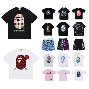เสื้อยืด Bathing Ape ผู้ชาย สีดำขาว พิมพ์ลายโลโก้ เสื้อยืดแฟชั่นดีไซเนอร์ สตรีทแวร์ 2026 - Product Image 6