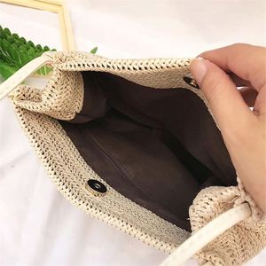 Einkaufstasche aus Perlstroh Strandtasche Strohgeflecht Weizenstroh Hobo-Tasche Gewebte Strohtasche mit Obergriff - Product Image 3