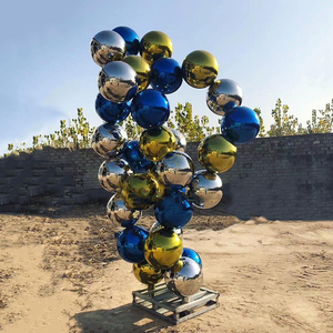 Außen landschaft Edelstahl kugel skulptur Modernes Design Großer Edelstahl-Garten ball - Product Image 2