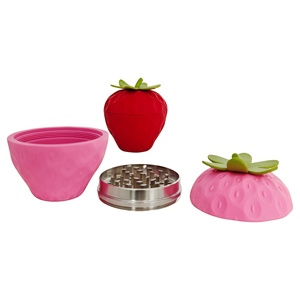 New Modern Strawberry Shape Zinc Alloy Manual Grinder Portable for Smoke Home Kitchen and Storage - Product Image 6