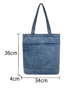 Gran oferta, bolsas <span class=keywords><strong>de</strong></span> mano <span class=keywords><strong>de</strong></span> mezclilla en blanco suave ecológicas, logotipo personalizado, duradero, ligero con patrón <span class=keywords><strong>de</strong></span> puntos para <span class=keywords><strong>ir</strong></span> <span class=keywords><strong>de</strong></span> <span class=keywords><strong>compras</strong></span> - Product Image 2