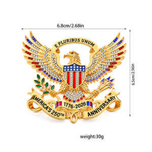 Broche Épingle de Revers Aigle en Acier Inoxydable 3D Fanhua Jewelry - Product Image 5