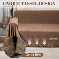 Nouvelle arrivée : Housse de canapé en forme de L rayée, imperméable, résistante aux animaux domestiques, extensible, élastique, couverture intégrale à 360 degrés