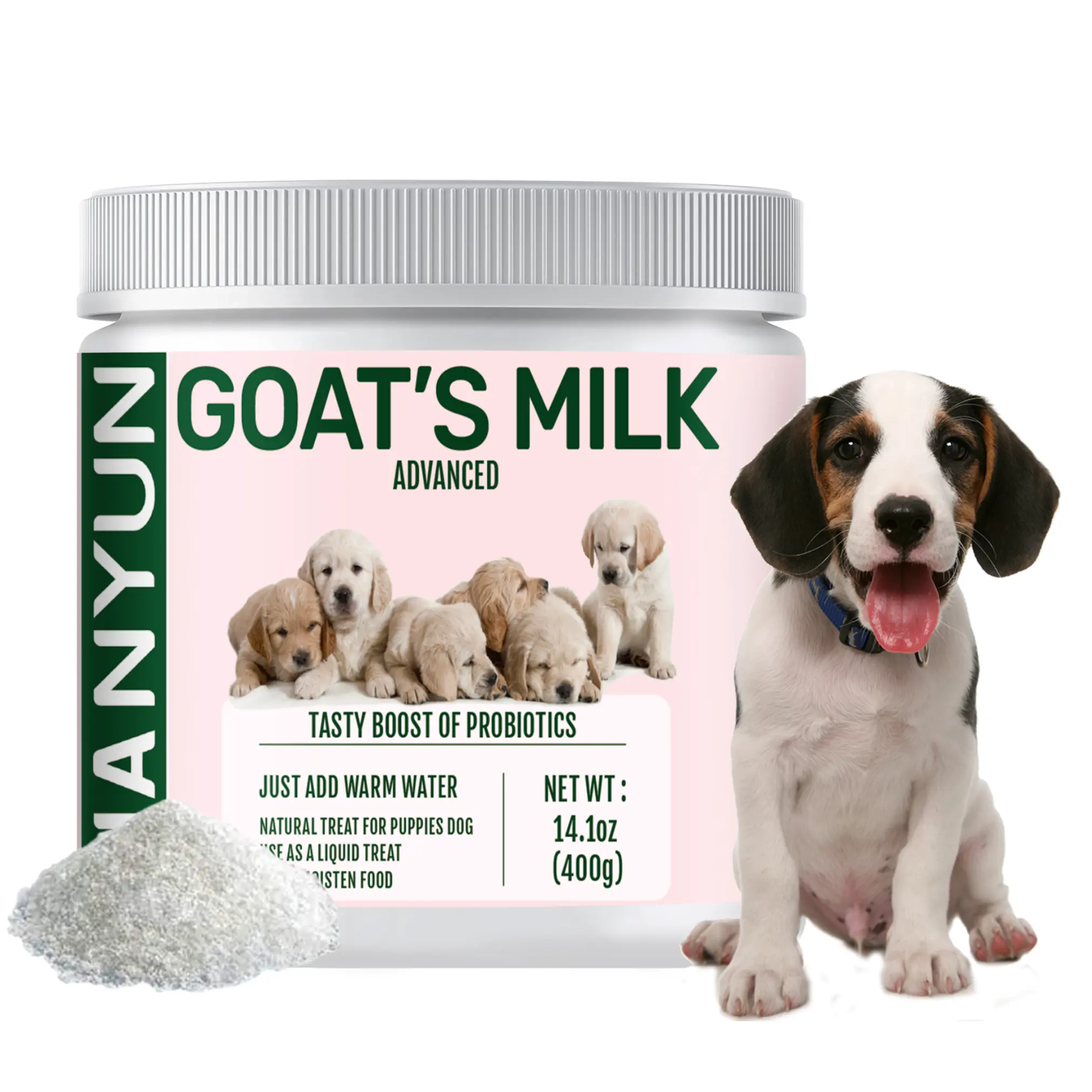 HANYUN OEM/ODM Nutrición Productos para el cuidado de la salud de mascotas Leche en polvo de cabra para perros Gatos Gatito enlatado Suplemento para gatos adultos