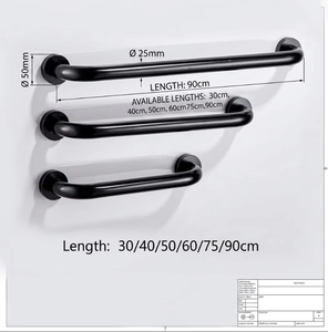 Barres d'appui murales en aluminium au design moderne <span class=keywords><strong>pour</strong></span> toilettes, <span class=keywords><strong>barre</strong></span> de sécurité <span class=keywords><strong>pour</strong></span> salle de bain et porte de <span class=keywords><strong>douche</strong></span> - Product Image 5