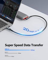 Kabel Data USBC sudut kanan 90 derajat, kabel USB C ke C 3.2 Gen2 10gbps 20Gbps 4K Tipe C 20cm 1m 2m 3m 100W 240W Pd pengisian daya Cepat