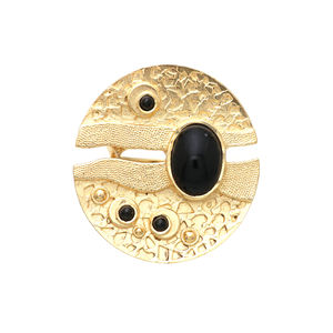 Anillo de Ónice Negro en Oferta, Chapado en Oro, Ajustable, para Uso Diario - Product Image 1
