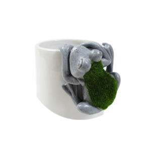 Custom Resin Outdoors Garden Planter Buddy Climbing Gray Frog Sculpture Wholesale <strong>Animal</strong> Figurine Flower Pot Hanger Decor - Product Image 2