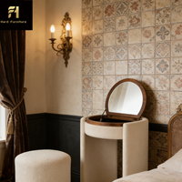 Table de toilette rétro française de haute qualité pour chambre de fille, miroir pliable, grande capacité de rangement, ensemble de table de toilette pour chambre à coucher