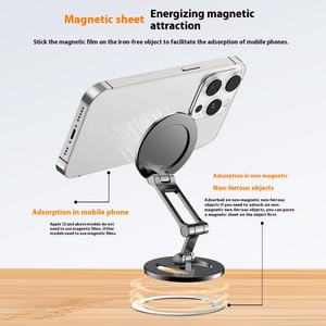 Роскошная зеркальная металлическая Портативная подставка для мобильного телефона, 2-слойный гибкий Регулируемый держатель для пальца, Сильный магнитный держатель для телефона - Product Image 2