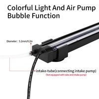 JSD RGB Aquarium-Blasenlichtstreifen 7-Farben Automatischer Farbwechsel Tauchbare Luftstein-LED-Lampe mit Saugnäpfen
