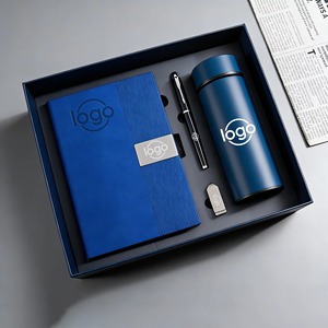 Coffret Cadeau Luxe A4/A5 – Bloc-notes Thermocollé avec Couverture en Cuir PU, Logo d'Entreprise Personnalisé, Blanc, 80 Feuilles – Ensemble - Product Image 1