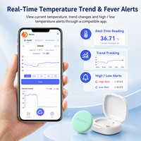 Thermomètre Bluetooth portable OEM pour bébé, surveillance continue de la température, alarme de fièvre via application, thermomètre médical intelligent axillaire