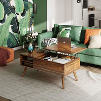 Table basse moderne avec étagère de rangement, table centrale en MDF, meubles de salon, fournisseur de meubles pour la maison