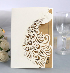 Thiệp Mời Tốt Nghiệp Con Công Khoét Lỗ Màu Xanh Dương Hoàng Gia Thiệp Mời Sinh Nhật Lần Thứ 18 Mitzvah Cắt Laser - Product Image 6