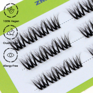 Extensions de cils ZM Luxury faites à la main, marque privée, DIY, vegan, sans cruauté, en gros, avec colle et fixateur pour cils, durée de 2 semaines - Product Image 1